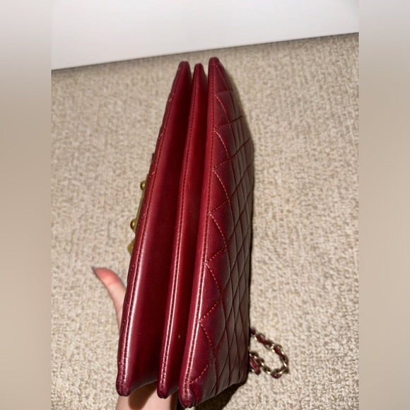 CHANEL Classic Matelasse Lambskin Leather Flap Bag Bordeaux Burgundy - Picture 8 of 11